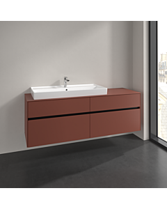 Villeroy und Boch Collaro Waschtischunterschrank C02900AH 160x54,8x50cm, Waschtisch links, wine red