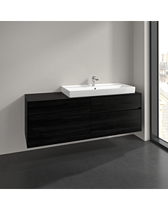 Villeroy und Boch Collaro vanity unit C030B0AB 160x54.8x50cm, washbasin right, LED lighting 12W, black oak