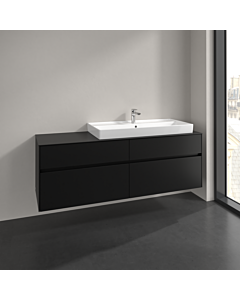 Villeroy und Boch Collaro vanity unit C030B0VL 160x54.8x50cm, washbasin right, LED lighting 12W, volcano black