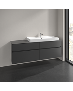 Villeroy und Boch Collaro Waschtischunterschrank C030B0VR 160x54,8x50cm, Waschtisch rechts, LED-Beleuchtung 12W, graphite