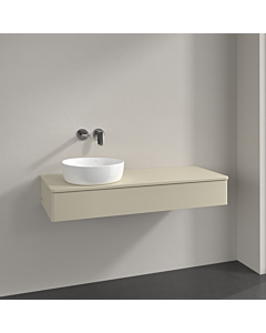Villeroy &amp; Boch Antao vanity unit K11050HJ 120x19x50cm, tap hole, washbasin top color: silk grey matt lacquer