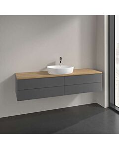 Villeroy &amp; Boch Antao vanity unit K25051GK 160x36x50cm, tap hole, washbasin top color honey oak, anthracite matt lacquer