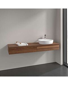 Meuble vasque Villeroy &amp; Boch Antao K16012HM 160 x 19 x 50 cm, plan vasque couleur noyer chaud, noyer chaud
