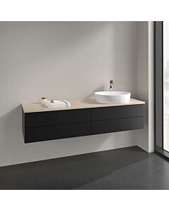 Villeroy und Boch Antao Waschtisch-Unterschrank K27013PD 160x36x50cm, Waschbeckenplattenfarbe botticino, black matt lacquer