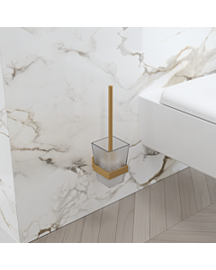 Villeroy und Boch Elements Striking Toilettenbürstengarnitur TVA15201700076 94x340x118mm, Glas satiniert, mit WC-Bürste, brushed gold