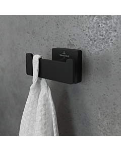Villeroy und Boch Elements Striking double towel hook TVA152012000K5 matt black, 80x44x45mm