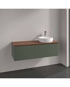 Villeroy und Boch Antao Waschtisch-Unterschrank K34012HL 120x36x50cm, Waschbeckenplattenfarbe warm walnut, leaf green matt lacquer