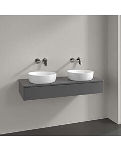 Villeroy &amp; Boch Antao vanity unit K13050GK 120x19x50cm, tap hole, washbasin top color: anthracite matt lacquer