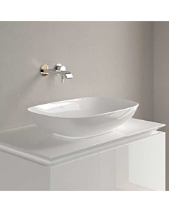 Villeroy und Boch Loop & friends Aufsatz-Waschtisch 4A4900R1 56x38cm, ohne Hahnlochbank, mit Überlauf, Weiß Alpin CeramicPlus