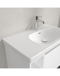 Villeroy und Boch Skyla 5A52R1R1 80x46cm, pour robinet 3 trous, avec trop-plein, Blanc Alpin C+