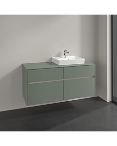Villeroy und Boch Collaro meuble sous-vasque C072B0AF 120x54,8x50cm, meuble sous-vasque à droite, éclairage LED 8,8 W, vert tendre