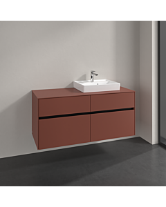 Villeroy und Boch Collaro Waschtischunterschrank C07200AH 120x54,8x50cm, Waschtisch rechts, wine red
