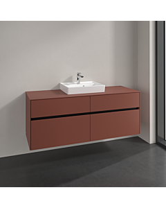 Villeroy und Boch Collaro Waschtischunterschrank C07300AH 140x54,8x50cm, für Waschtisch mittig, wine red
