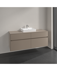 Villeroy und Boch Collaro vanity unit C073B0VM 140x54.8x50cm, washbasin in the middle, LED lighting 10.4 W, taupe