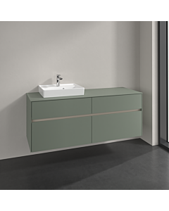 Villeroy und Boch Collaro Waschtischunterschrank C07400AF 140x54,8x50cm, Waschtisch links, soft green