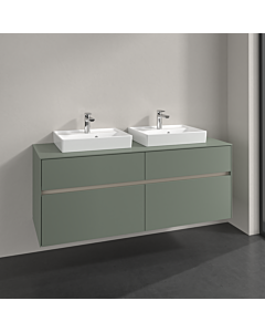 Villeroy und Boch Collaro vanity unit C07600AF 140x54.8x50cm, for 2 Waschtische , soft green