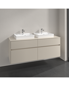 Villeroy und Boch Collaro Waschtischunterschrank C07600VN 140x54,8x50cm, für 2 Waschtische, cashmere grey