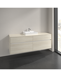 Villeroy und Boch Collaro meuble sous-vasque C07700AA 160x54,8x50cm, vasque au milieu, chêne blanc