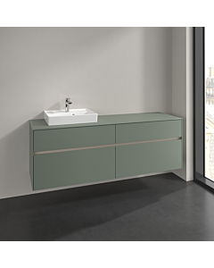 Villeroy und Boch Collaro vanity unit C078B0AF 160x54.8x50cm, washbasin left, LED lighting 12W, soft green