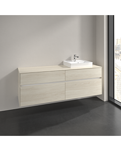 Villeroy und Boch Collaro meuble sous-vasque C079B0AA 160x54,8x50cm, meuble sous-vasque à droite, éclairage LED 12W, chêne blanc