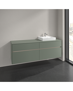 Villeroy und Boch Collaro vanity unit C07900AF 160x54.8x50cm, washbasin right, soft green