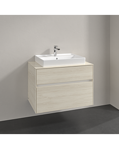 Villeroy und Boch Collaro vanity unit C08000AA 80x54.8x50cm, washbasin in the middle, white oak