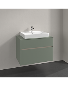 Villeroy und Boch Collaro vanity unit C08000AF 80x54.8x50cm, washbasin in the middle, soft green