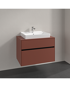 Villeroy und Boch Collaro Waschtischunterschrank C08000AH 80x54,8x50cm, Waschtisch mittig, wine red