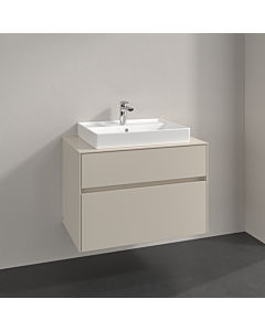 Villeroy und Boch Collaro Waschtischunterschrank C08000VN 80x54,8x50cm, Waschtisch mittig, cashmere grey