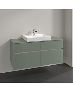 Villeroy und Boch Collaro vanity unit C08800AF 140x54.8x50cm, washbasin in the middle, soft green