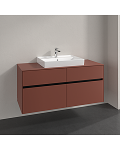 Villeroy und Boch Collaro Waschtischunterschrank C08100AH 120x54,8x50cm, Waschtisch mittig, wine red