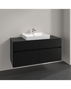 Villeroy und Boch Collaro vanity unit C08100VL 120x54.8x50cm, washbasin in the middle, volcano black
