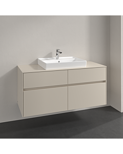 Villeroy und Boch Collaro Waschtischunterschrank C08800VN 140x54,8x50cm, Waschtisch mittig, cashmere grey