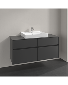 Villeroy und Boch Collaro meuble sous-vasque C08100VR 120x54,8x50cm, lavabo au milieu, graphite