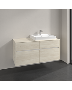 Villeroy und Boch Collaro vanity unit C083B0AA 120x54.8x50cm, washbasin right, LED lighting 8.8 W, white oak