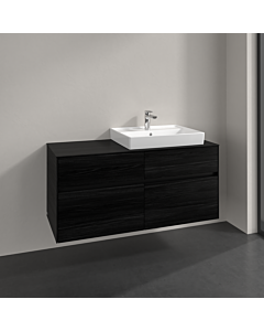 Villeroy und Boch Collaro vanity unit C08300AB 120x54.8x50cm, washbasin right, black oak