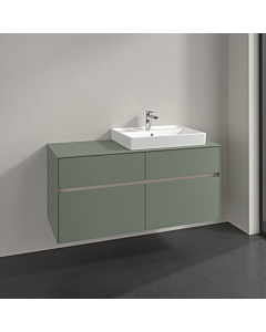 Villeroy und Boch Collaro vanity unit C083B0AF 120x54.8x50cm, washbasin right, LED lighting 8.8 W, soft green