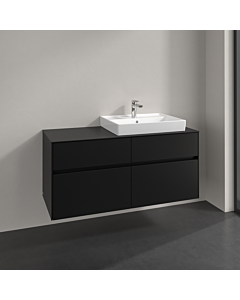 Villeroy und Boch Collaro vanity unit C083B0VL 120x54.8x50cm, washbasin right, LED lighting 8.8 W, volcano black