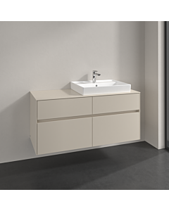Villeroy und Boch Collaro vanity unit C086B0VN 140x54.8x50cm, washbasin right, LED lighting 10.4W, cashmere grey