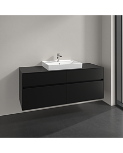 Villeroy und Boch Collaro vanity unit C08400VL 140x54.8x50cm, washbasin in the middle, volcano black