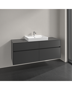 Villeroy und Boch Collaro meuble sous-vasque C08400VR 140x54,8x50cm, lavabo au milieu, graphite
