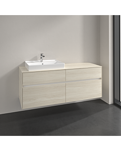 Villeroy und Boch Collaro Waschtischunterschrank C08500AA 140x54,8x50cm, Waschtisch links, white oak