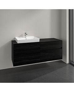 Villeroy und Boch Collaro vanity unit C08500AB 140x54.8x50cm, washbasin left, black oak