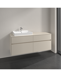Villeroy und Boch Collaro vanity unit C08500VN 140x54.8x50cm, washbasin left, cashmere grey