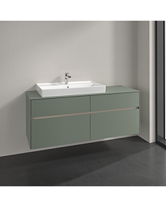 Villeroy und Boch Collaro meuble sous-vasque C089B0AF 140x54,8x50cm, meuble sous-vasque à gauche, éclairage LED 10,4W, vert tendre