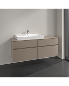 Villeroy und Boch Collaro meuble sous-vasque C089B0VM 140x54,8x50cm, meuble sous-vasque à gauche, éclairage LED 10,4W, taupe