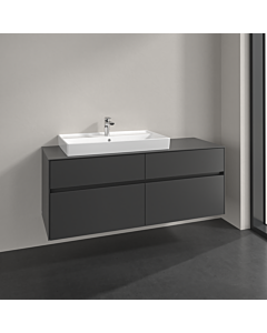 Villeroy und Boch Collaro meuble sous-vasque C089B0VR 140x54,8x50cm, meuble sous-vasque à gauche, éclairage LED 10,4W, graphite