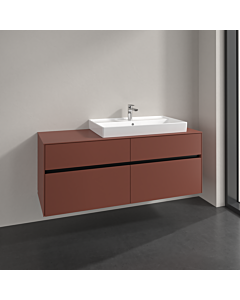 Villeroy und Boch Collaro meuble sous-vasque C09000AH 140x54,8x50cm, meuble sous-vasque à droite, bordeaux