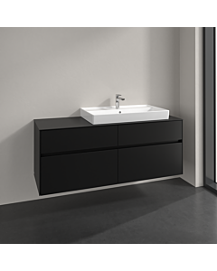 Villeroy und Boch Collaro Waschtischunterschrank C09000VL 140x54,8x50cm, Waschtisch rechts, volcano black