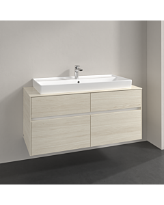 Villeroy und Boch Collaro Waschtischunterschrank C092B0AA 140x54,8x50cm, Waschtisch mittig, LED-Beleuchtung 10,4 W, white oak